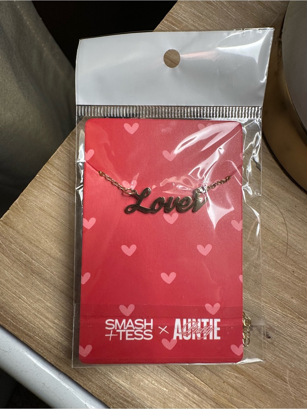 Smash + Tess Gold "Lover" Script Necklace
